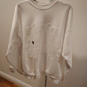 Hanes ComfortBlend Women's White Christmas XMAS Sweatshirt Size XL